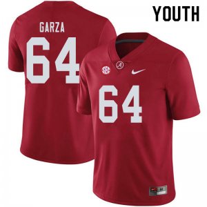 NCAA Youth Alabama Crimson Tide #64 Rowdy Garza Stitched College 2019 Nike Authentic Crimson Football Jersey XB17Q47ES